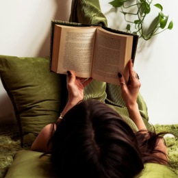 a person reading a book